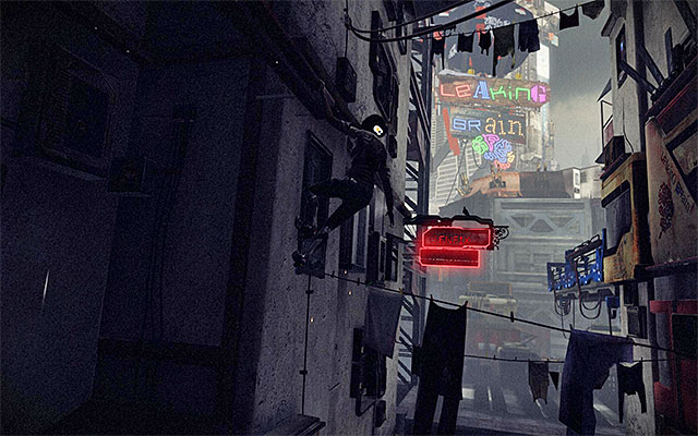 Shimmy to the left and lean beck to leap towards another ledge - Reach Tommys bar - Episode 3 - Remember Me - Game Guide and Walkthrough