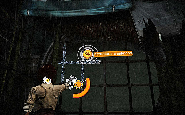 If you need to, use the SAT Hatch, lock on the structural weakness and use Junk Bolt (right mouse button in the aiming mode) - Find Johnny Greenteeth - Episode 3 - Remember Me - Game Guide and Walkthrough