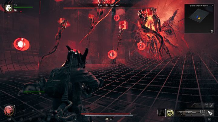 When Annihilation starts to glow, explosions (up to 2) will appear in the arena in a glitched world - Remnant 2: How to beat Annihilation? - Root Earth - Remnant 2 Guide