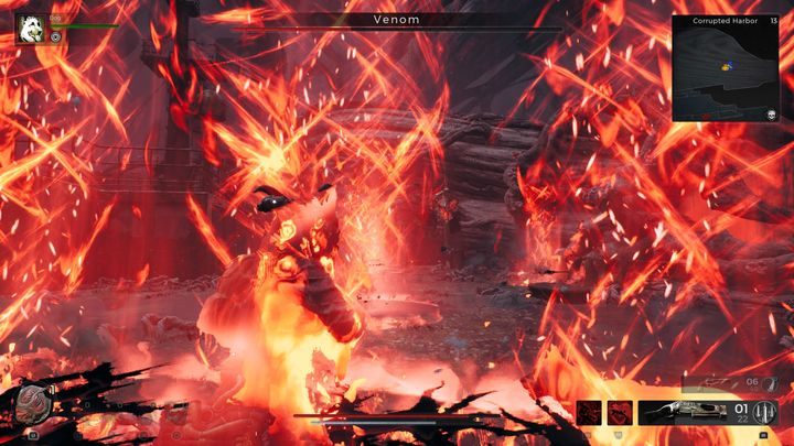 If the boss is driving his sword in the ground, watch where red tiles will appear - Remnant 2: How to beat Venom? - Root Earth - Remnant 2 Guide