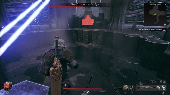 If the boss fires blue lasers, just run away - Remnant 2: How to beat The Custodians Eye? - Nerud - Remnant 2 Guide