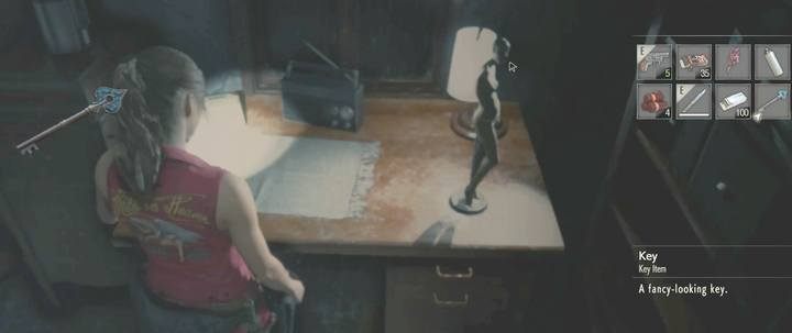 Go up to the third floor - Get the blue key (spades) task | Police station in Resident Evil 2 - Walkthrough - Resident Evil 2 Guide