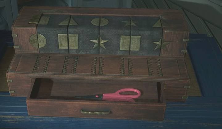 In this riddle you must determine the order of the bricks and rotate them properly so that you gain complete patterns of geometric figures - Sherry in Orphanage | Police station in Resident Evil 2 - Claires path - Resident Evil 2 Guide