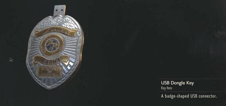 The badge that contains a secret dongle. - How to get the third weapon from the Armory? - Secrets and useful items - Resident Evil 2 Guide