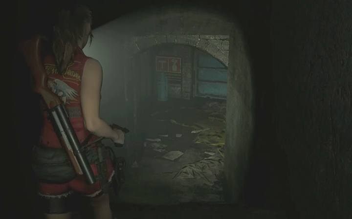The path to the first puzzle. - Find chess pieces - king and queen | Sewers in Resident Evil 2 - Walkthrough - Resident Evil 2 Guide