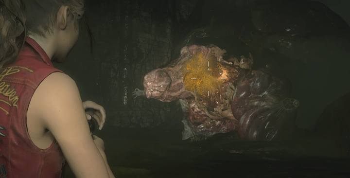 The monster in the sewers. - Find chess pieces - king and queen | Sewers in Resident Evil 2 - Walkthrough - Resident Evil 2 Guide