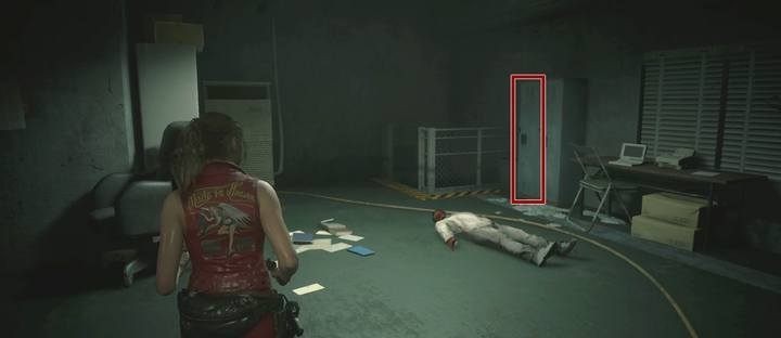 On your way, you will find a small room with a few zombies and a locked cabinet - the password is SZF - How to open the locked cabinet with a password near the hideout ? - Secrets and useful items - Resident Evil 2 Guide