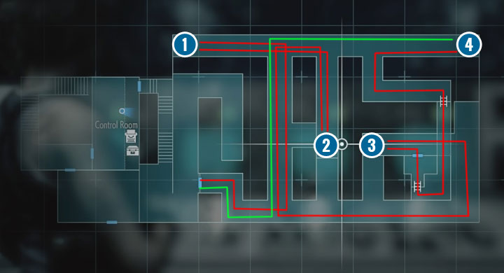 The optimal route to reaching the next breakers is shown in the above map - Resident Evil 3: Restoring power to substations puzzle - Puzzle Solutions - Resident Evil 3 Guide