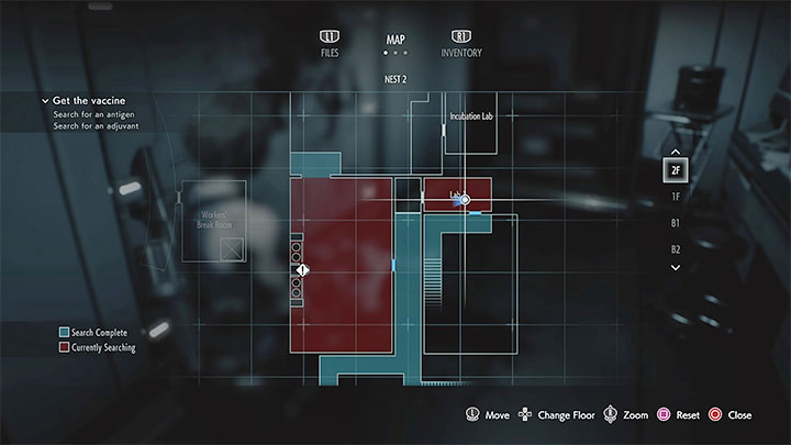 Lab 1 at Level 2F contains a Culture Sample vial - Resident Evil 3: NEST 2 Vaccine puzzle - Puzzle Solutions - Resident Evil 3 Guide