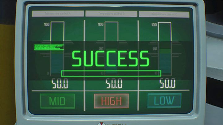 The last part of the puzzle involves choosing the right settings for the three chambers shown on the screen - Resident Evil 3: NEST 2 Vaccine puzzle - Puzzle Solutions - Resident Evil 3 Guide