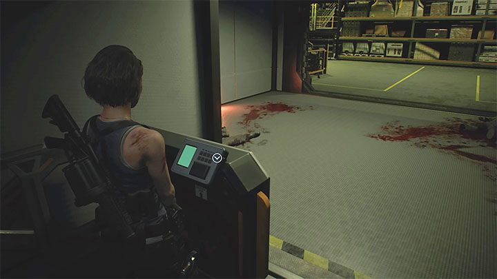 Jump to a lower level and head towards a small elevator - Resident Evil 3: Underground Storage walkthrough - Story walkthrough - Resident Evil 3 Guide
