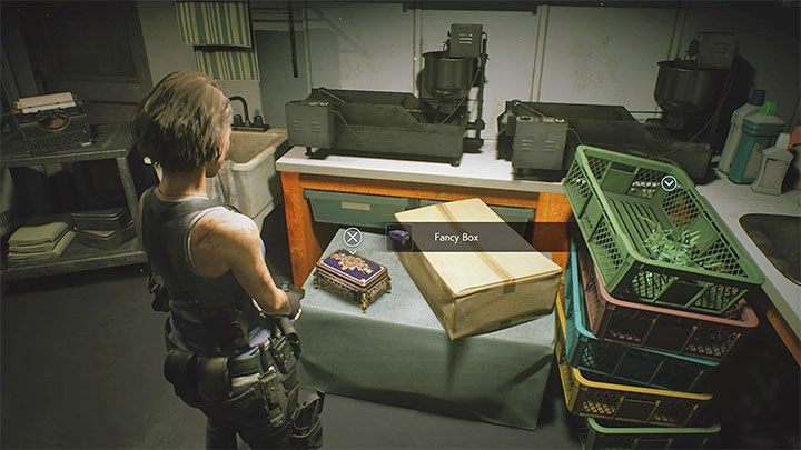 The box is located in the Kitchen of the Doughnut Shop - Resident Evil 3: Downtown secrets, collectibles - Collectibles and secrets - Resident Evil 3 Guide