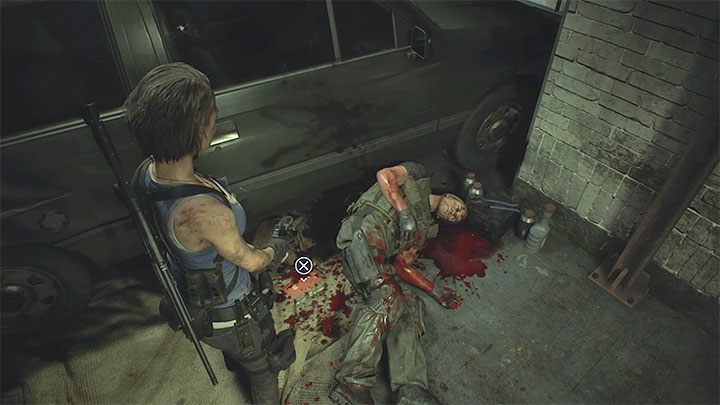 Training Log is in the larger room of the Garage where Nicholai will shoot a wounded soldier - Resident Evil 3: Downtown secrets, collectibles - Collectibles and secrets - Resident Evil 3 Guide