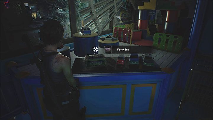 The box is also in the Toy Uncle Superstore - Resident Evil 3: Downtown secrets, collectibles - Collectibles and secrets - Resident Evil 3 Guide