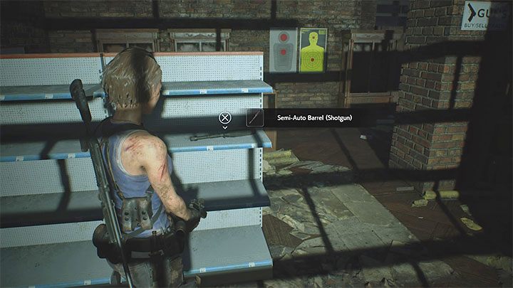 A Semi-Auto Barrel upgrade for the shotgun can only be obtained after winning a duel with Nemesis at the Demolition Site - Resident Evil 3: Downtown secrets, collectibles - Collectibles and secrets - Resident Evil 3 Guide