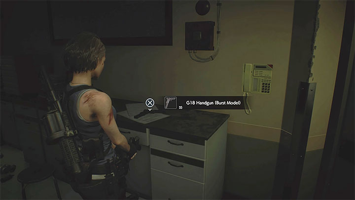 A G18 Burst semi-automatic pistol can be found in the Makeshift Sickroom after Jill wakes up and you regain control of her - Resident Evil 3: Hospital secrets, collectibles - Collectibles and secrets - Resident Evil 3 Guide