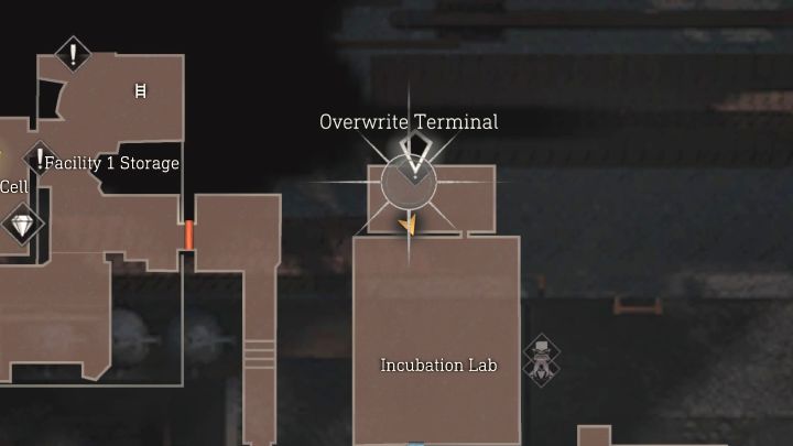 There you'll find the Overwrite Terminal - you'll need it operational to create a Level 3 Keycard, which is needed for the story to continue - Resident Evil 4 Remake: Overwrite Terminal puzzle (Incubation Lab) - Puzzle solutions - Resident Evil 4 Remake Guide