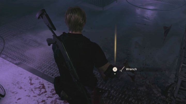 Once the Regenerador is defeated, pick up the Wrench from his body - it should lie on the ground next to the monster's remains - Resident Evil 4 Remake: Overwrite Terminal puzzle (Incubation Lab) - Puzzle solutions - Resident Evil 4 Remake Guide