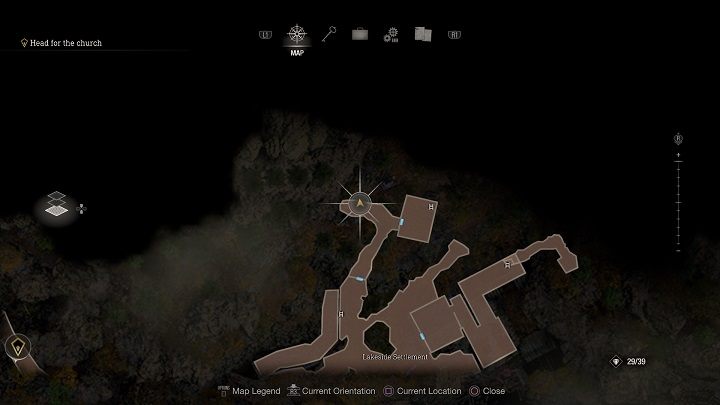 The blue card with the seventh request called Catch Me a Big Fish is located on the northern part of the lake - Resident Evil 4 Remake: Catch Me a Big Fish - Requests - Resident Evil 4 Remake Guide