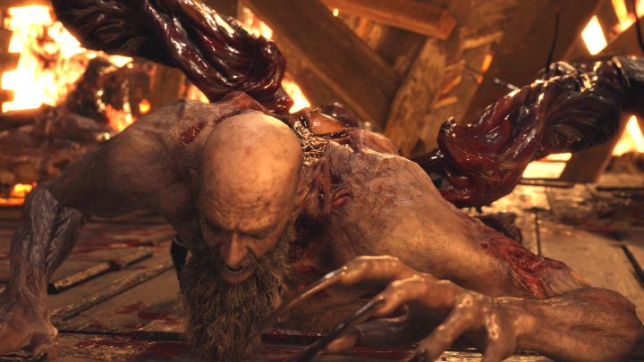 You must repeat the above steps, which means weakening Mendez's eye, avoiding his attacks, and jumping with the knife toward the lying boss - Resident Evil 4 Remake: How to defeat boss Mendez? - Bosses - Resident Evil 4 Remake Guide