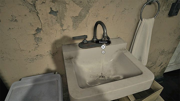 Once you're in the next room, go to the Sink and use the ring taken from the doll on it - Resident Evil Village: House Beneviento, Doll Woman - Puzzle solutions - Resident Evil Village Guide