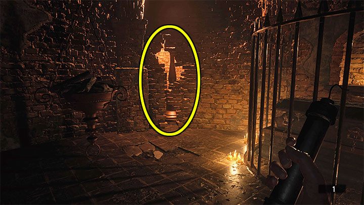 In the new room, there is a Crumbling Wall (marked with an icon on the map) - Resident Evil Village: Silver Ring and Azure Eye - how to find and combine them? - FAQ - Resident Evil Village Guide