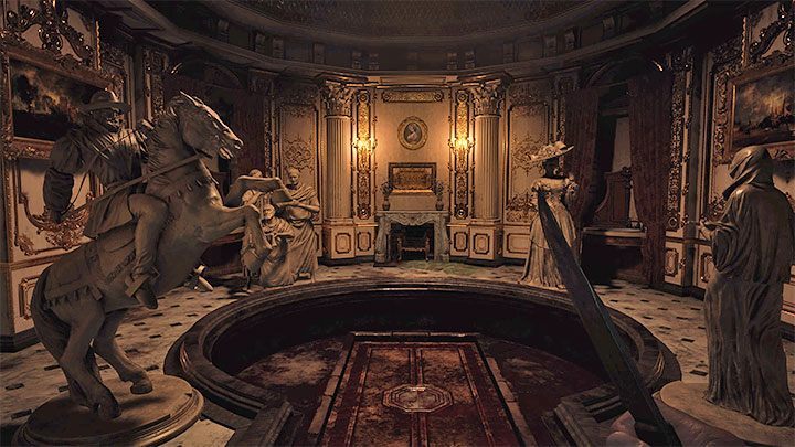 If you have completed the puzzle correctly, the middle tank will be emptied of water and thus the dungeon exit will be unlocked - Resident Evil Village: 4 Statues Puzzle - Hall of Ablution Statues - Puzzle solutions - Resident Evil Village Guide