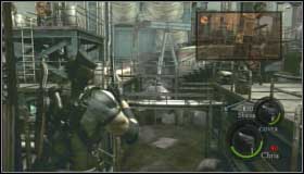 When you are still upstairs, eliminate the opponents using bows - Execution Ground - Walkthrough - Resident Evil 5 - Game Guide and Walkthrough