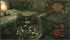 Go onto the platform and slide down - Worship Area - Walkthrough - Resident Evil 5 - Game Guide and Walkthrough