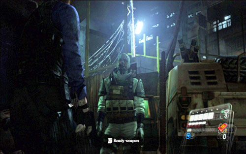 Unfortunately, before she can take, first zombie appears behind your back - Prologue | Prologue - Prologue - Resident Evil 6 Game Guide