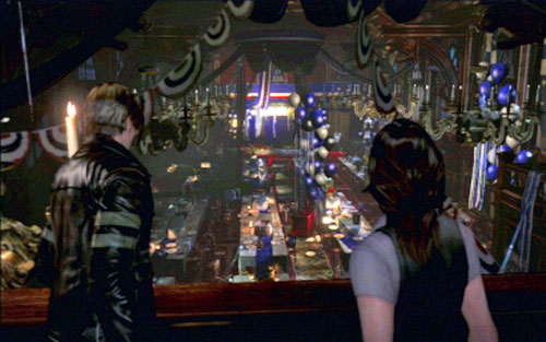 After presidents death, move forwards until you reach a large room with tables - Chapter 1 - The Campus | Leons campaign - Leons campaign - Resident Evil 6 Game Guide