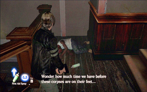 Before you go further to the right, go up the stairs to the left - Chapter 1 - The Campus | Leons campaign - Leons campaign - Resident Evil 6 Game Guide