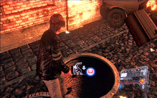 After a short cut-scene get inside the sewers and watch longer movie - Chapter 1 - The Campus | Leons campaign - Leons campaign - Resident Evil 6 Game Guide