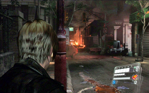 In this way youll unlock a passage on the right, which will lead you to the other side of large bus - Chapter 1 - City Streets | Leons campaign - Leons campaign - Resident Evil 6 Game Guide