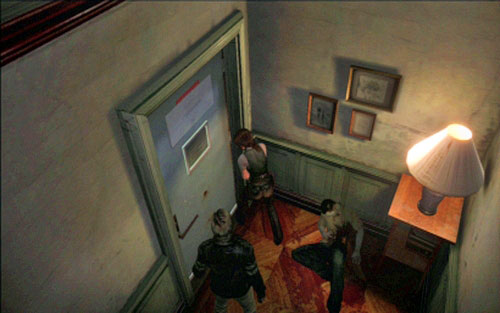 Walking past several rooms, youll safely get to locked door - Chapter 1 - City Streets | Leons campaign - Leons campaign - Resident Evil 6 Game Guide