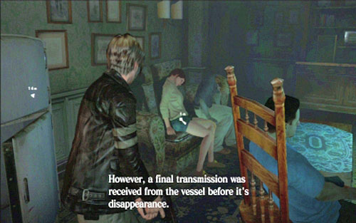 In order to open it, you have to take a key from the woman sitting in the room - Chapter 1 - City Streets | Leons campaign - Leons campaign - Resident Evil 6 Game Guide