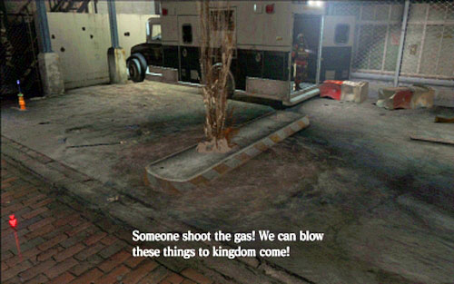 At some point a truck full of zombies will crush next to you - Chapter 1 - City Streets | Leons campaign - Leons campaign - Resident Evil 6 Game Guide