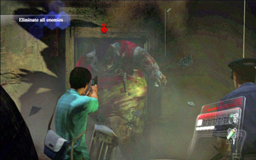 When you move to the other room youll be attack by giant fat zombie - Chapter 1 - City Streets | Leons campaign - Leons campaign - Resident Evil 6 Game Guide