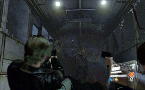 Right after short cut-scene youll find yourself on the bus floor, attacked by a large group of zombies - Chapter 2 - The Cemetery | Leons campaign - Leons campaign - Resident Evil 6 Game Guide
