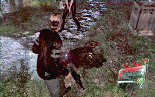A creature is indicated with red dot on the map - Chapter 2 - The Cemetery | Leons campaign - Leons campaign - Resident Evil 6 Game Guide