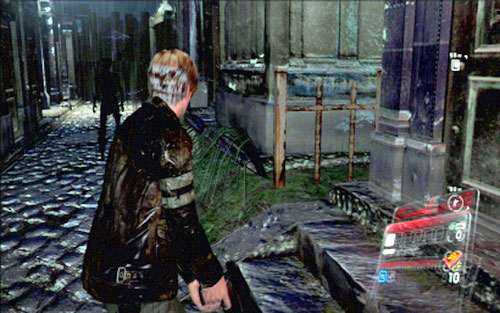 A few steps later Leon will drop down, where a group of zombies will attack him - Chapter 2 - The Cemetery | Leons campaign - Leons campaign - Resident Evil 6 Game Guide