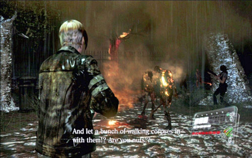 At the beginning try to use only weapons, but if you see that there are too many enemies, start using grenades, bombs and everything which can be helpful - Chapter 2 - The Cemetery | Leons campaign - Leons campaign - Resident Evil 6 Game Guide