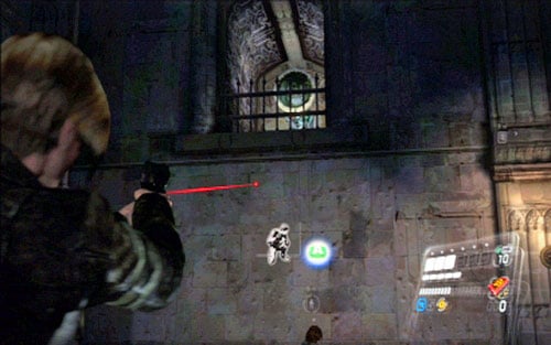 When you reach the next door, turn left and shoot at the mirror on the top - Chapter 2 - The Cathedral | Leons campaign - Leons campaign - Resident Evil 6 Game Guide