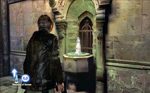 Behind the next door youll find a blue statue - take it - Chapter 2 - The Cathedral | Leons campaign - Leons campaign - Resident Evil 6 Game Guide