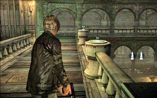 Get through it and put statues on podiums on both sides of the altar - Chapter 2 - The Cathedral | Leons campaign - Leons campaign - Resident Evil 6 Game Guide