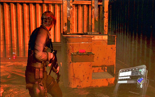 After explosion press the red button neat the previously used ladder - Chapter 4 - The Ustanak | Leons campaign - Leons campaign - Resident Evil 6 Game Guide