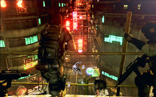 Use A to jump over obstacles - Chapter 1 - City Alleys | Chriss campaign - Chriss campaign - Resident Evil 6 Game Guide