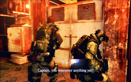 Turn then right and open indicated door (B) - Chapter 1 - City Alleys | Chriss campaign - Chriss campaign - Resident Evil 6 Game Guide