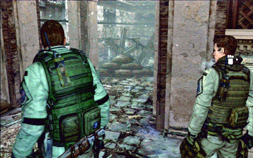 A further way leads to the building on the left - Chapter 2 - Assault on The City | Chriss campaign - Chriss campaign - Resident Evil 6 Game Guide
