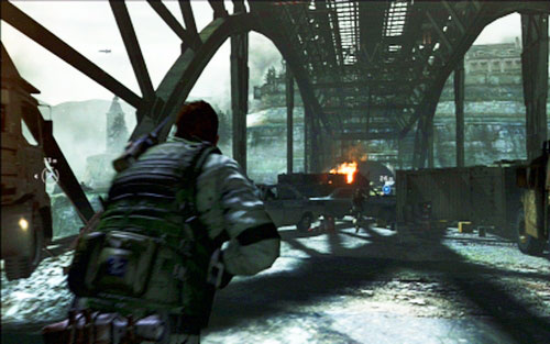 He will cover you during the assault on the bridge - Chapter 2 - The Bridge | Chriss campaign - Chriss campaign - Resident Evil 6 Game Guide
